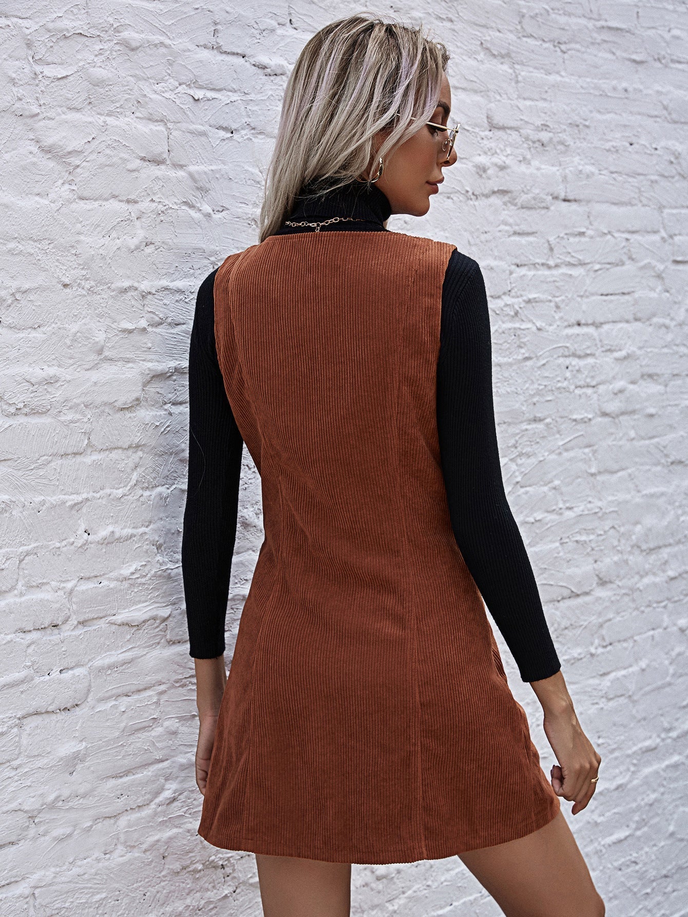 Cord Overall A line Dress