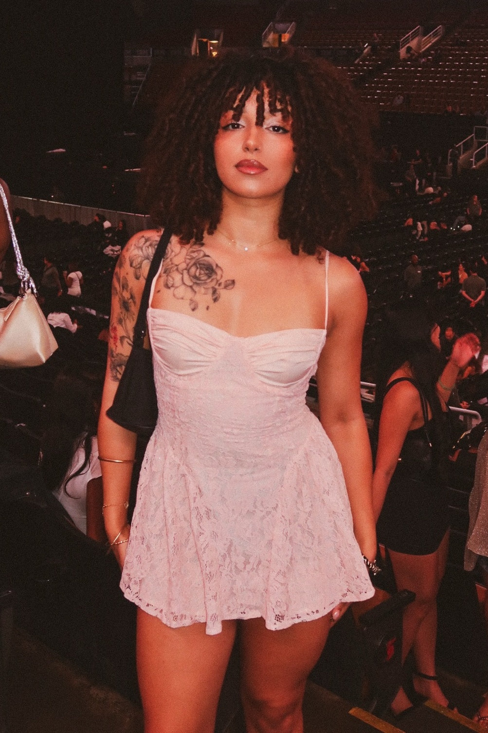 Cute A Line Spaghetti Straps Light Pink Lace Short Homecoming Dress