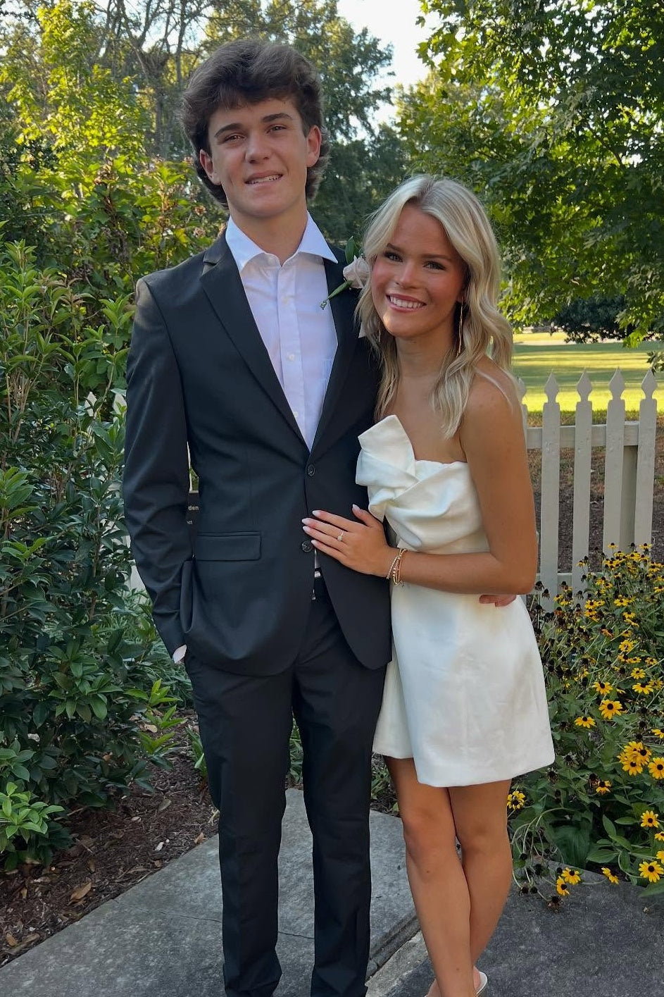 Cute A Line Strapless White Short Homecoming Dress with Ruched