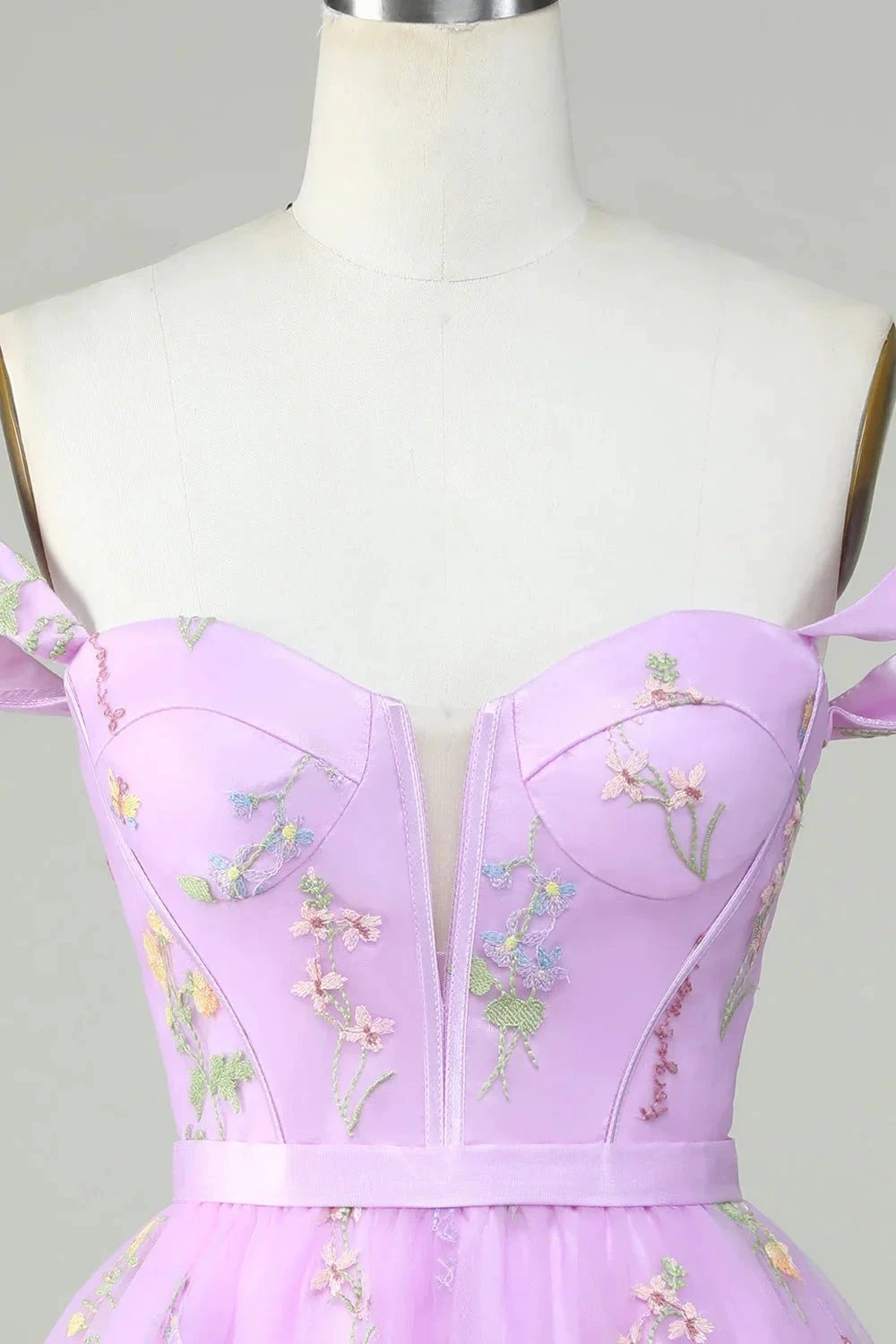 Cute A Line Sweetheart Purple Short Homecoming Dress with Embroidery (ZD11485)
