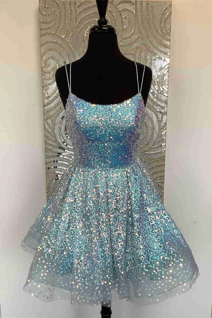 Cute Hot Pink Sequins Homecoming Dress SYH24 by vivymakudress