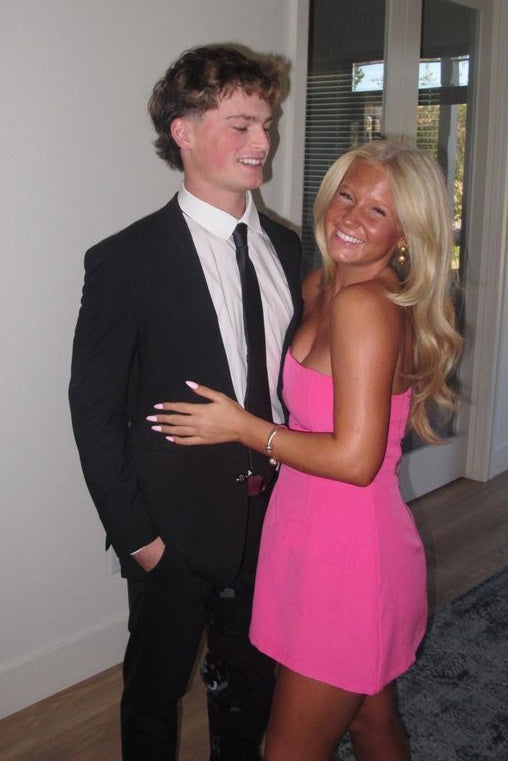 Cute Sheath Strapless Hot Pink Short Homecoming Dress