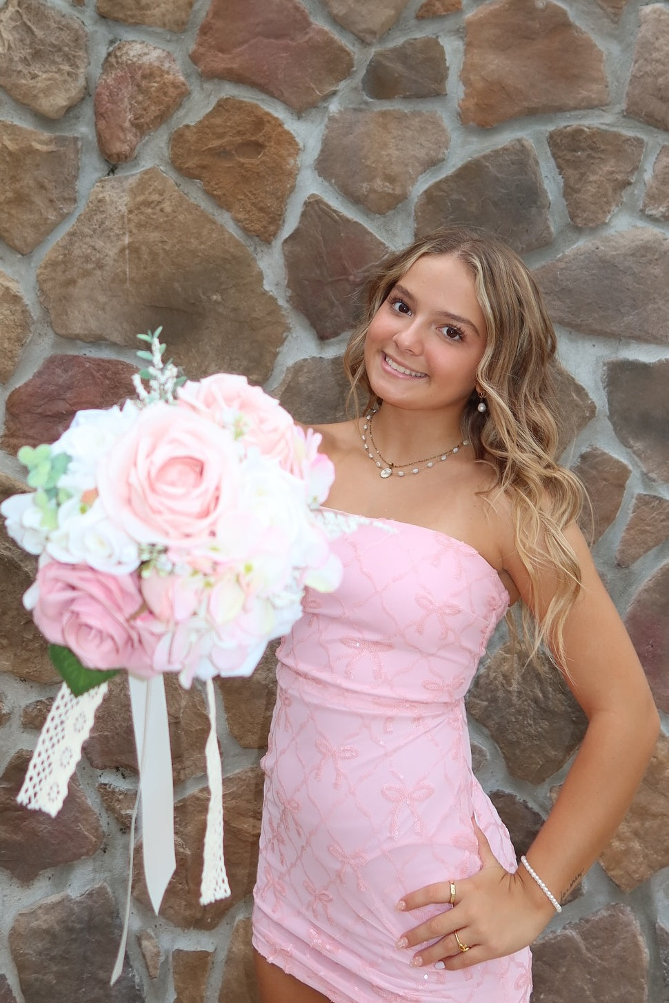 Cute Sheath Strapless Light Pink Short Homecoming Dress with Sequins