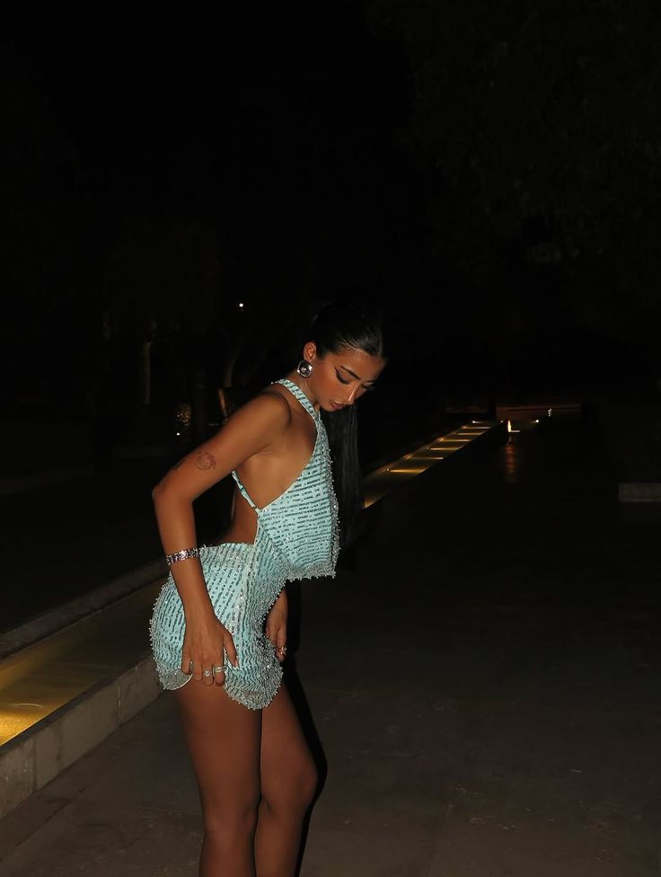 Sexy Halter Green Chiffon Sequin Beaded Backless Cocktail Dress Short Homecoming Dress 20th Birthday Dress - View 3 | VelvetHem