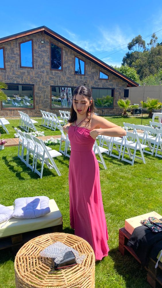 Simple Pink Long Prom Dress,Senior Prom Gown - VelvetHem