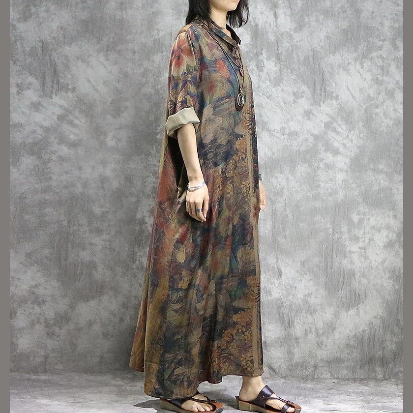 DIY asymmetric silk outfit plus size Photography green prints Kaftan Dresses summer