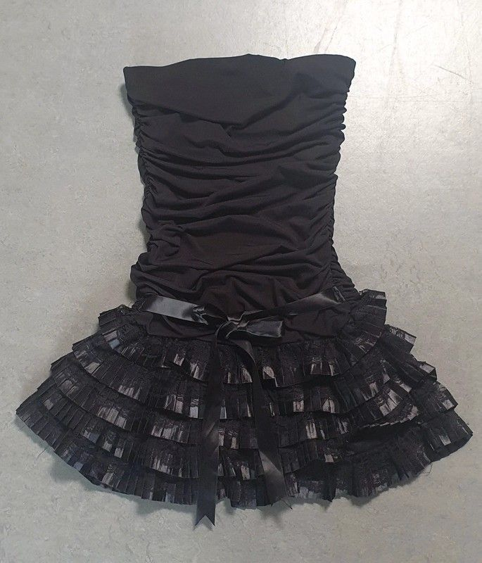 Black Strapless Homecoming Dress Black Party Dress Cocktail Dress Y2360 - VelvetHem