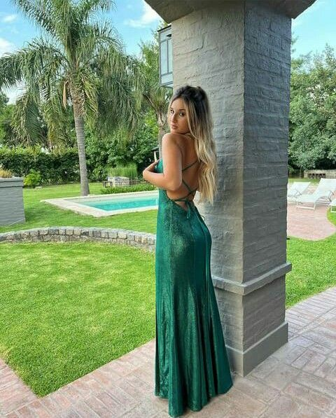 Sexy Green Mermaid Prom Dress Lace-up Back - VelvetHem