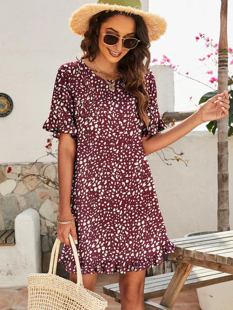 Griselda Effortless Printed Casual Mini Dress Designer Edit