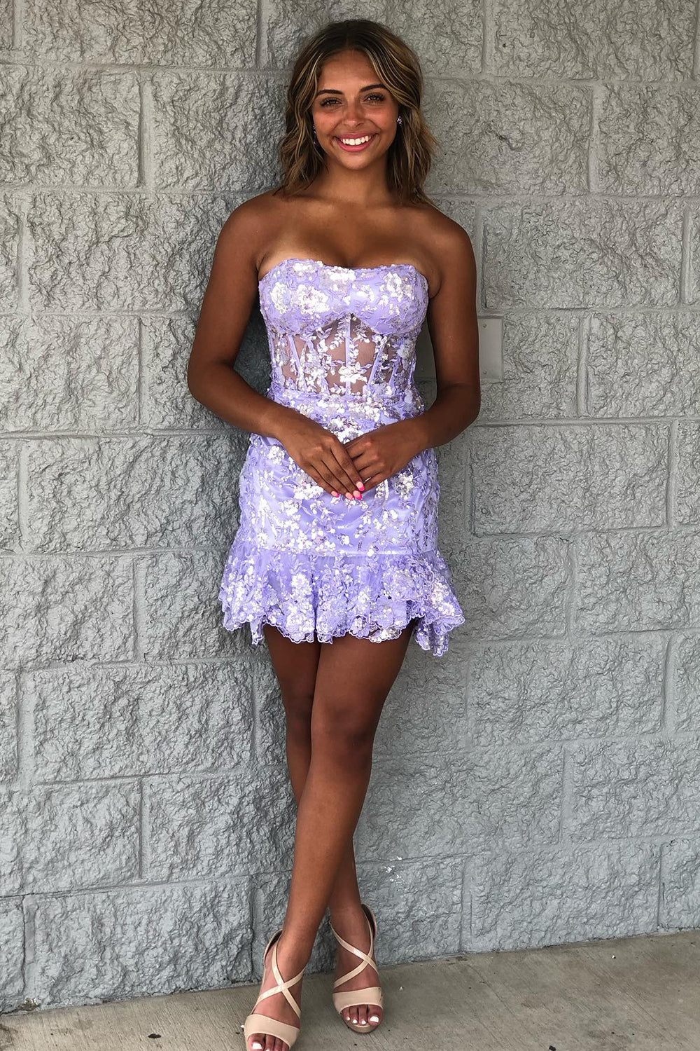 Dark Blue Homecoming Dresses Corset Sweetheart Lace Tight Short Cocktail Dresses