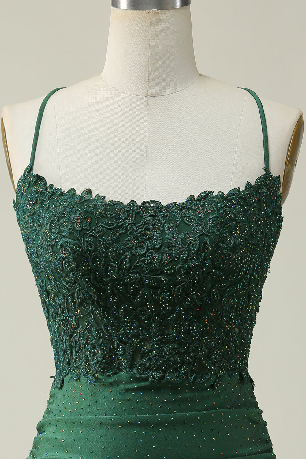 Dark Green Homecoming Dresses Beaded Short Tight Prom Dress with Appliques