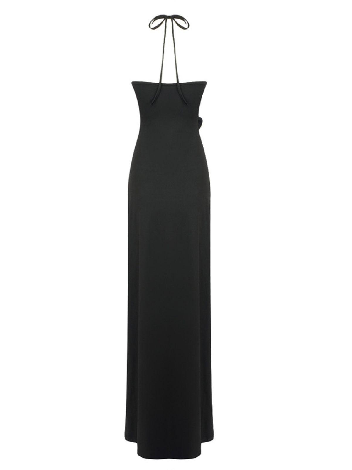 Dorcas Halterneck Cutout Maxi Dress In Black