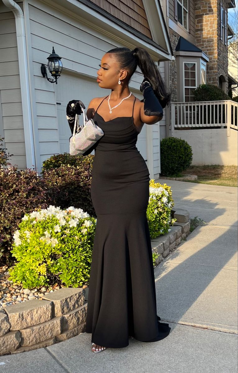 Elegant Black Mermaid Prom Dress,Black Evening Dress Y2173 - VelvetHem