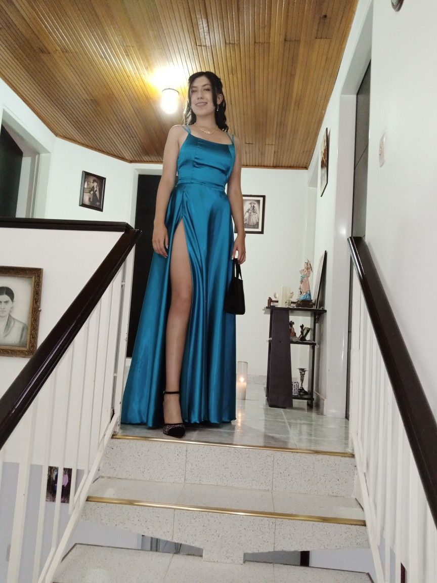 New Style A-line Prom Dress With Slit,Graduation Dress - View 2 | VelvetHem
