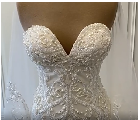 Sexy White Lace Mermaid Wedding Dresses Sweetheart ,Chic Prom Dress - View 4 | VelvetHem