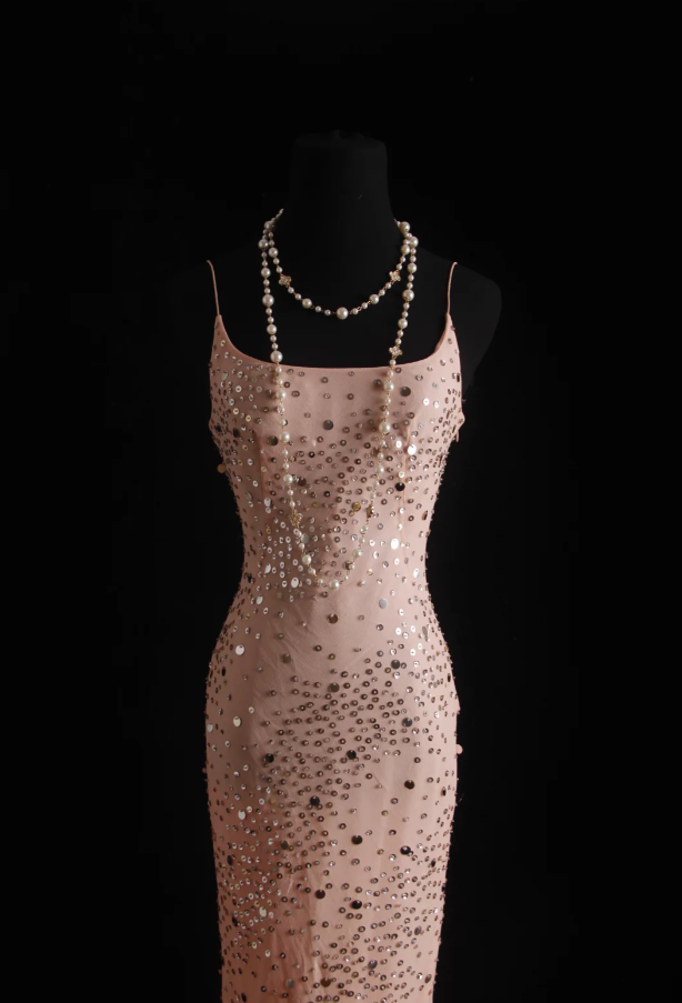 Sparkly Spaghetti Straps Pink Sequin Mermaid Long Party Dress Formal Birthday Prom Dress Evening Dress - View 2 | VelvetHem