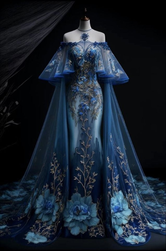 Gorgeous Navy Blue Off The Shoulder Mermaid Evening Dress Formal Prom Dress Y8388 - VelvetHem