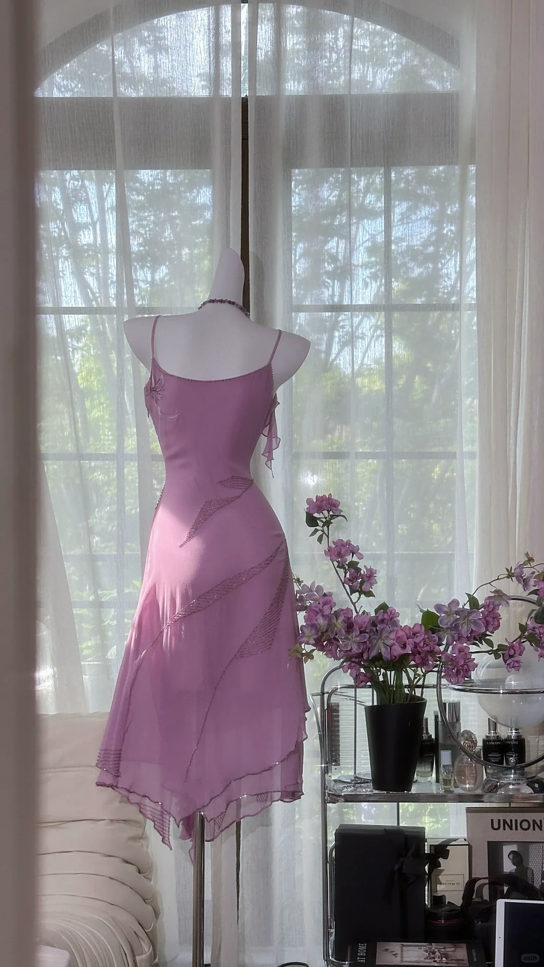 Classy Spaghetti Straps V Neck Purple Chiffon Homecoming Dress Short Party Dress