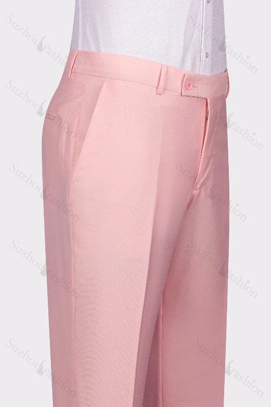 Elegant Candy Pink Shawl Lapel Double Breasted Wedding Suit