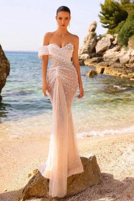 Elegant One Shoulder Sweetheart Mermaid Wedding Dress (ZD15715)