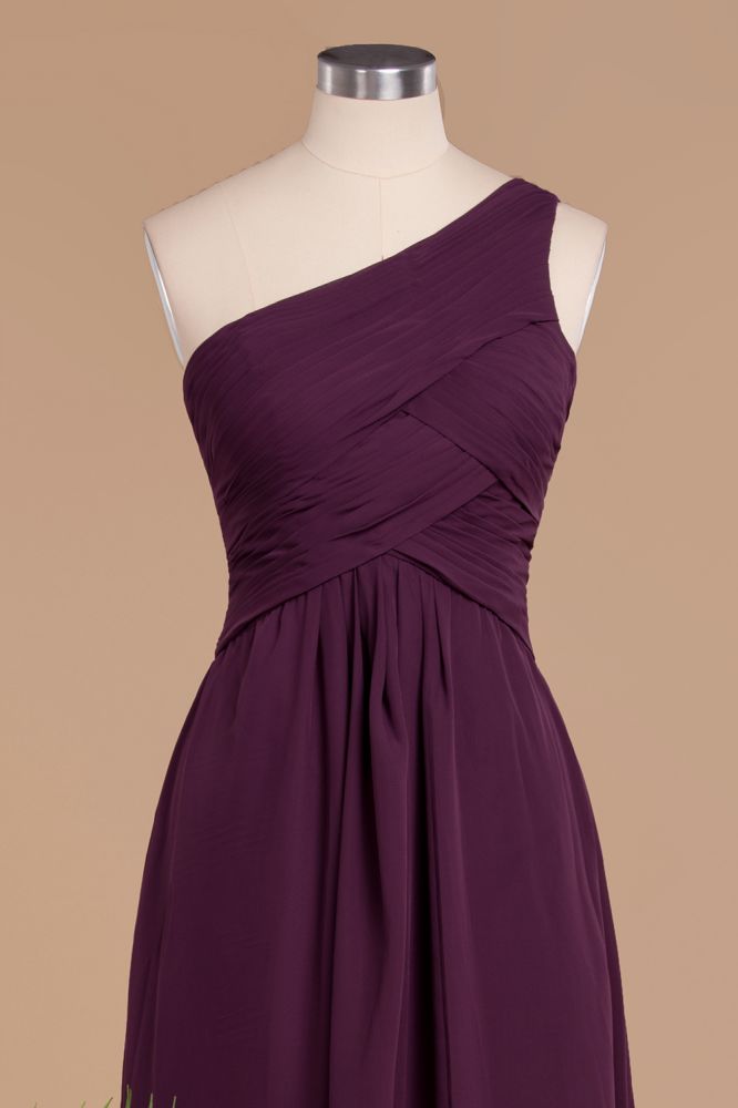 Elegant Ruffles One Shoulder Prom Dresses | Elegant Sleeveless Evening Dresses