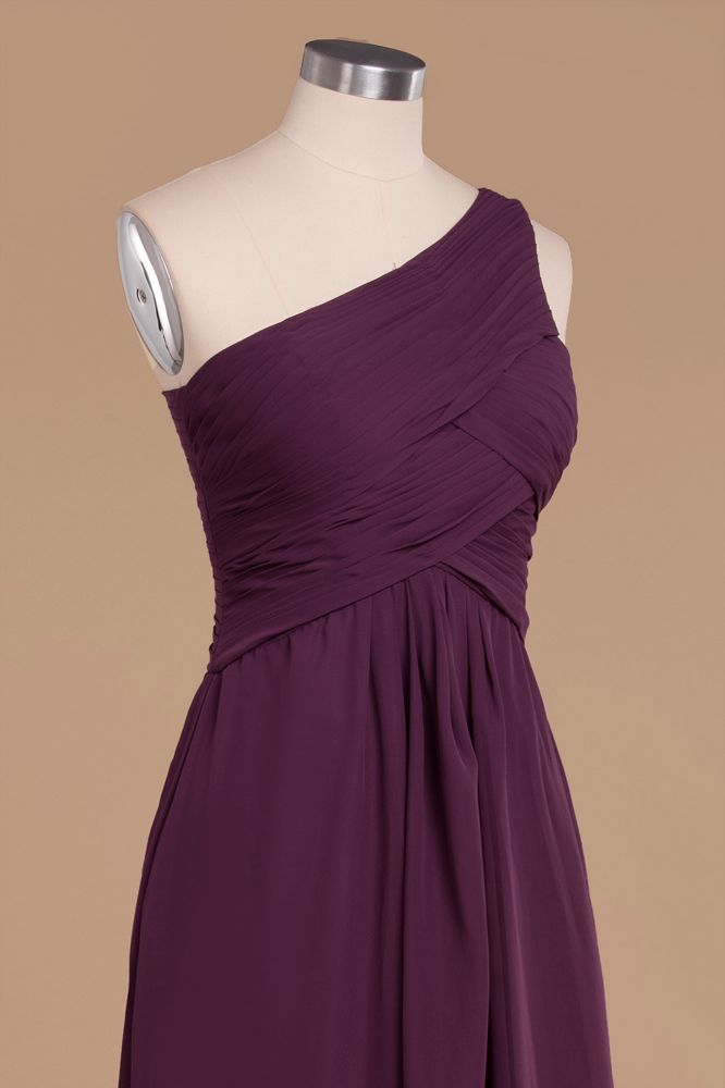 Elegant Ruffles One Shoulder Prom Dresses | Elegant Sleeveless Evening Dresses