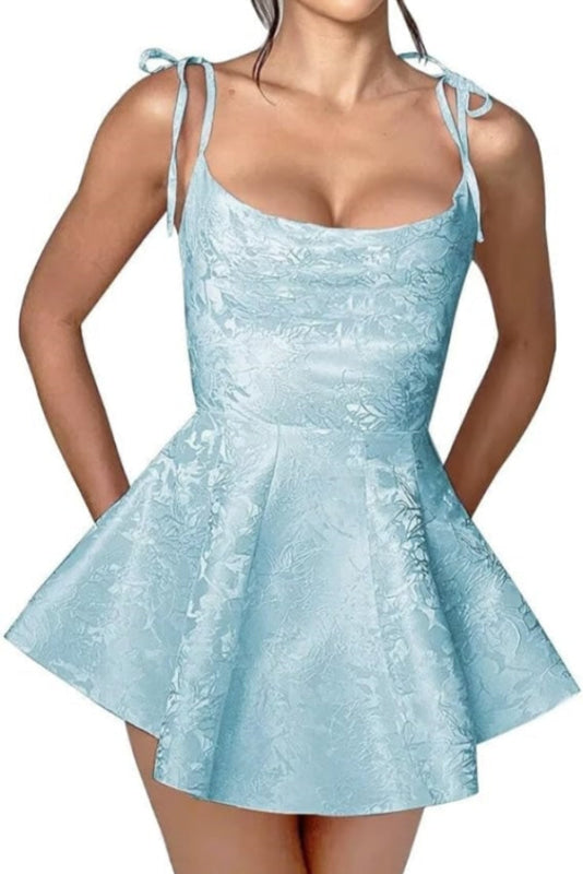 Elegant Spaghetti Straps Satin Short Homecoming Dresses online