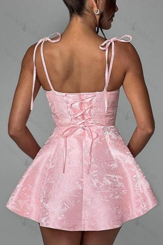 Elegant Spaghetti Straps Satin Short Homecoming Dresses online