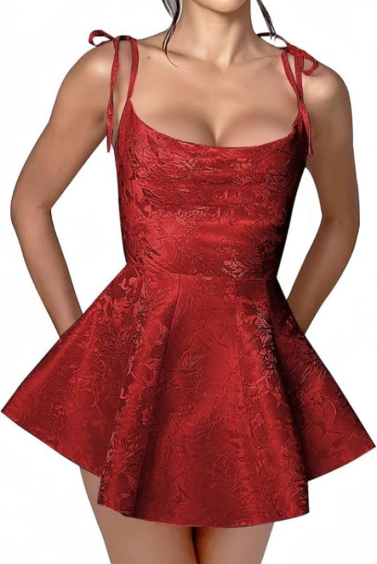 Elegant Spaghetti Straps Satin Short Homecoming Dresses online