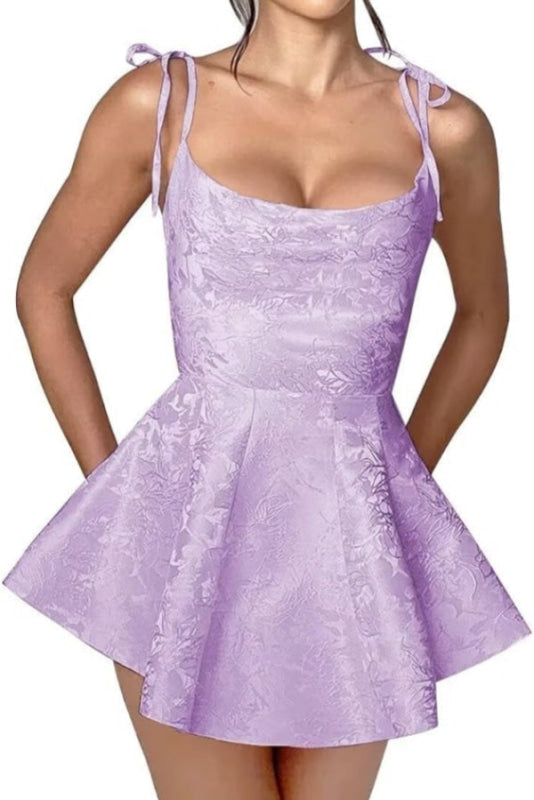 Elegant Spaghetti Straps Satin Short Homecoming Dresses online