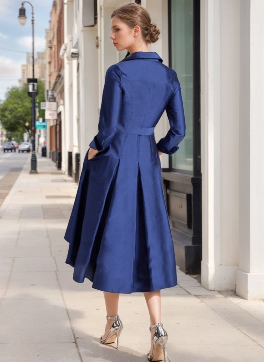 Elegant V Neck A Line Tea Length Dress for the Mother of the Bride