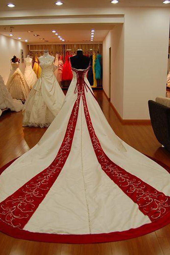 Embroidery Wedding Dress Sweetheart Lace Up wedding Gown
