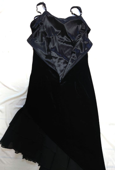 Black Velvet Tiered Cocktail Dress Prom Party Gowns Formal Dresses(Jacket not included) fg7231 - View 3 | VelvetHem