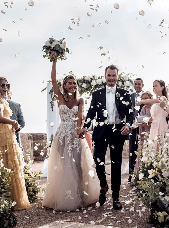 Fairy Sweetheart Beach Wedding Dress With Lace Appliques Online
