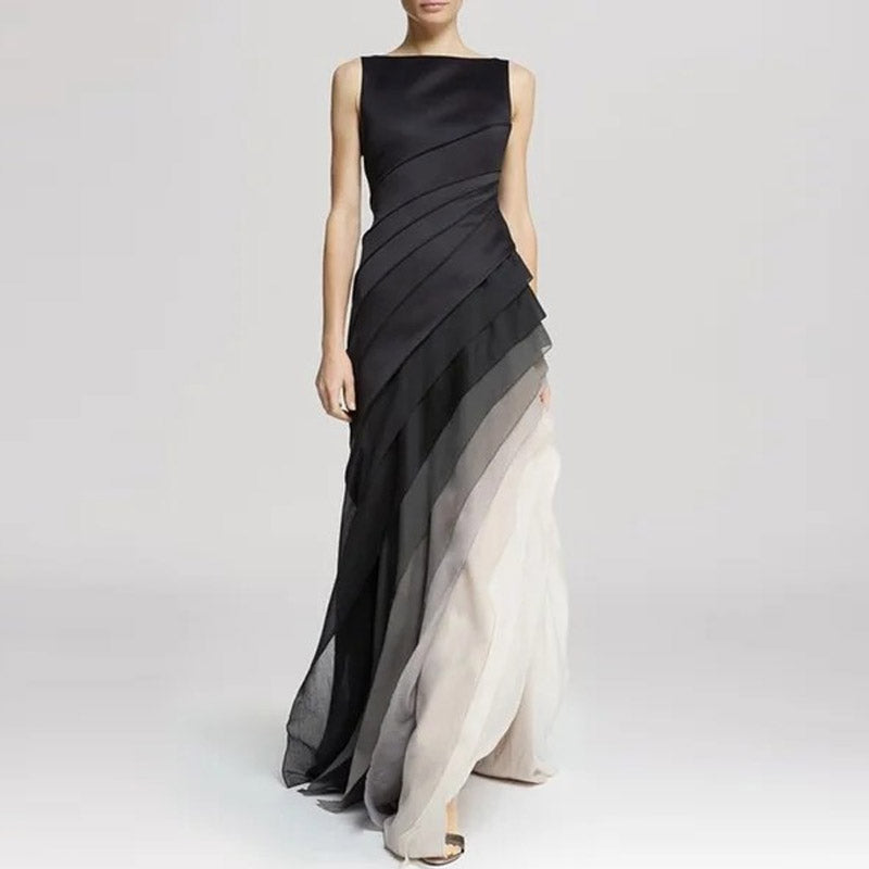 Nadia Black Ombre Dress for Women Elegant Evening Look
