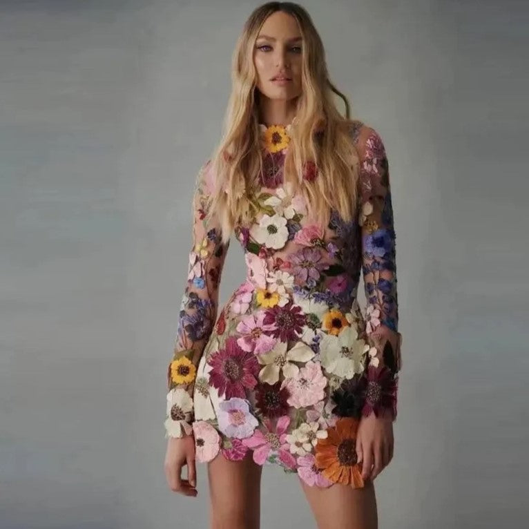 Nancy Floral Embroidered Dress for Women Wedding Guest Look