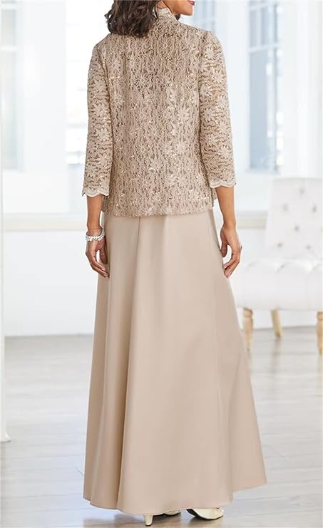 Long Mother of the Bride Gown with Spaghetti Strap Sheath Column Design