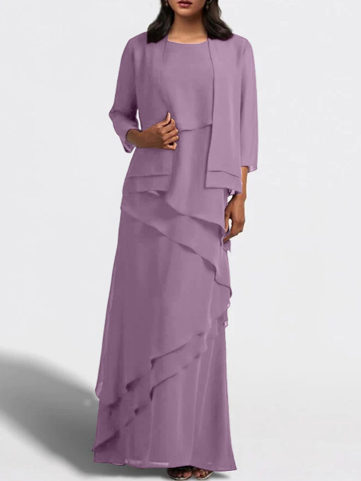 Long Mother of the Bride Sheath Dress with Matching Jacket
