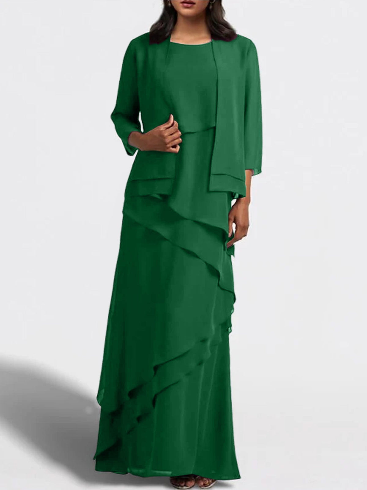 Long Mother of the Bride Sheath Dress with Matching Jacket