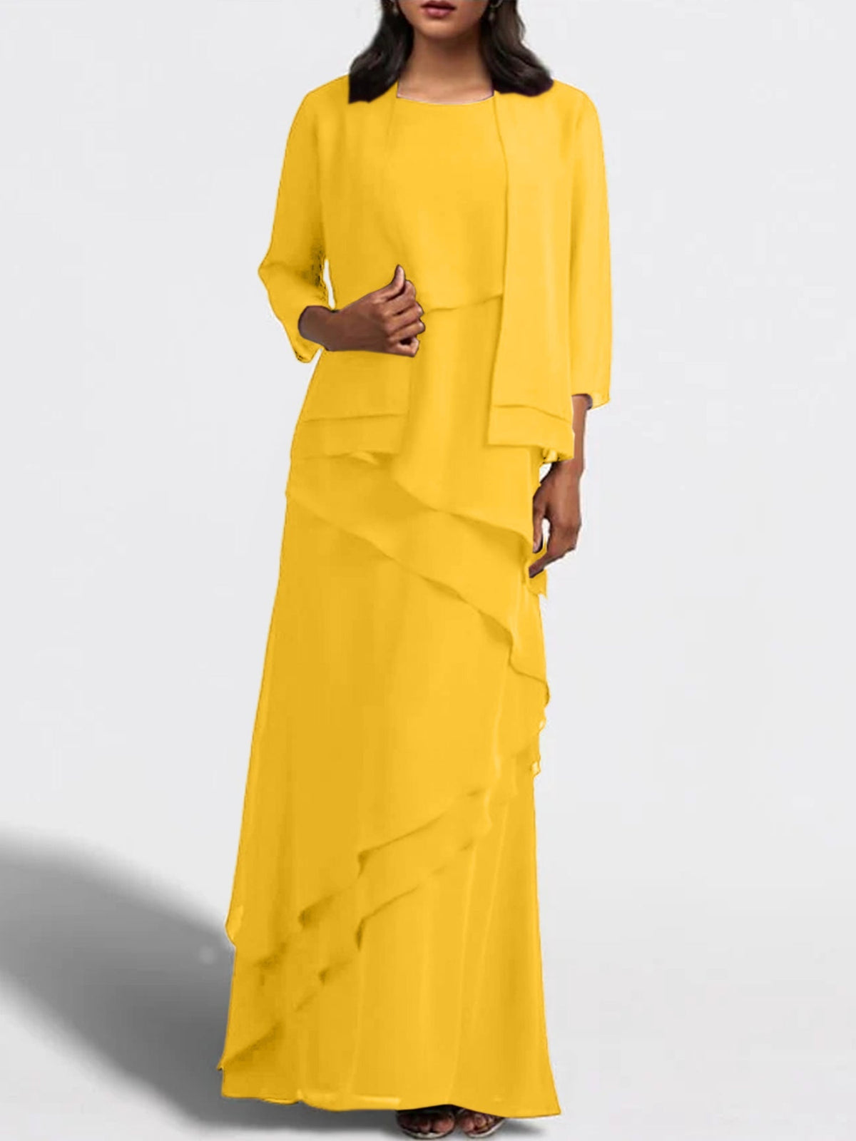 Long Mother of the Bride Sheath Dress with Matching Jacket