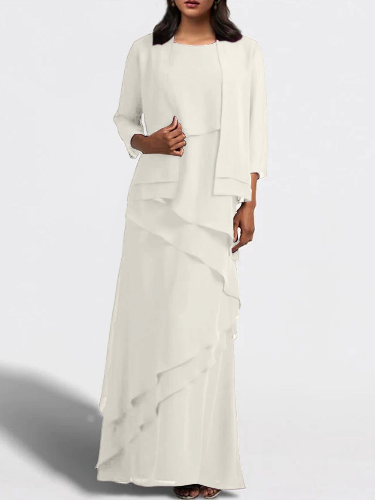 Long Mother of the Bride Sheath Dress with Matching Jacket