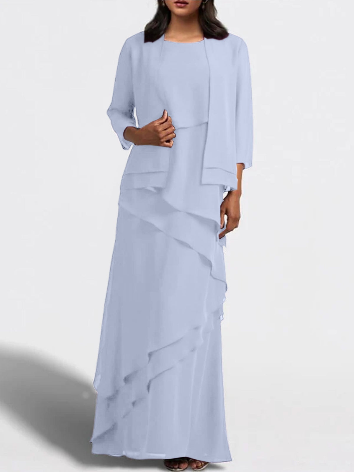 Long Mother of the Bride Sheath Dress with Matching Jacket