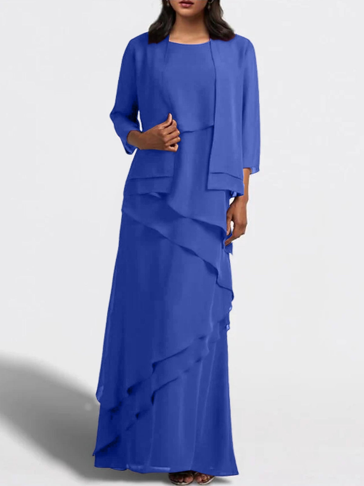 Long Mother of the Bride Sheath Dress with Matching Jacket