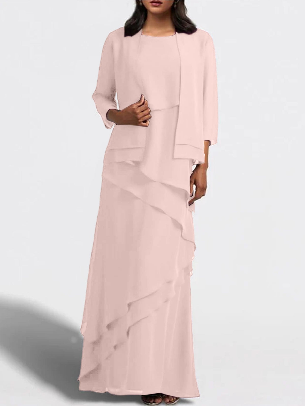 Long Mother of the Bride Sheath Dress with Matching Jacket