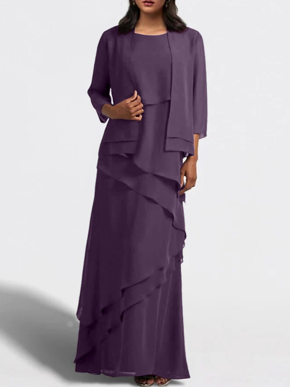 Long Mother of the Bride Sheath Dress with Matching Jacket