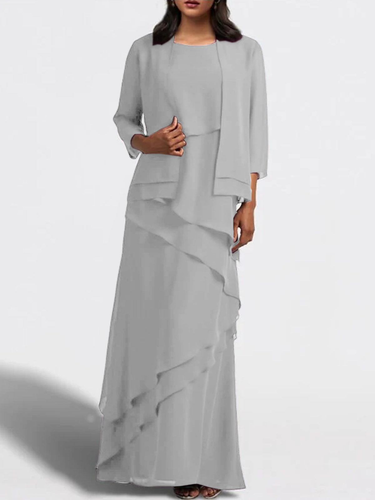 Long Mother of the Bride Sheath Dress with Matching Jacket