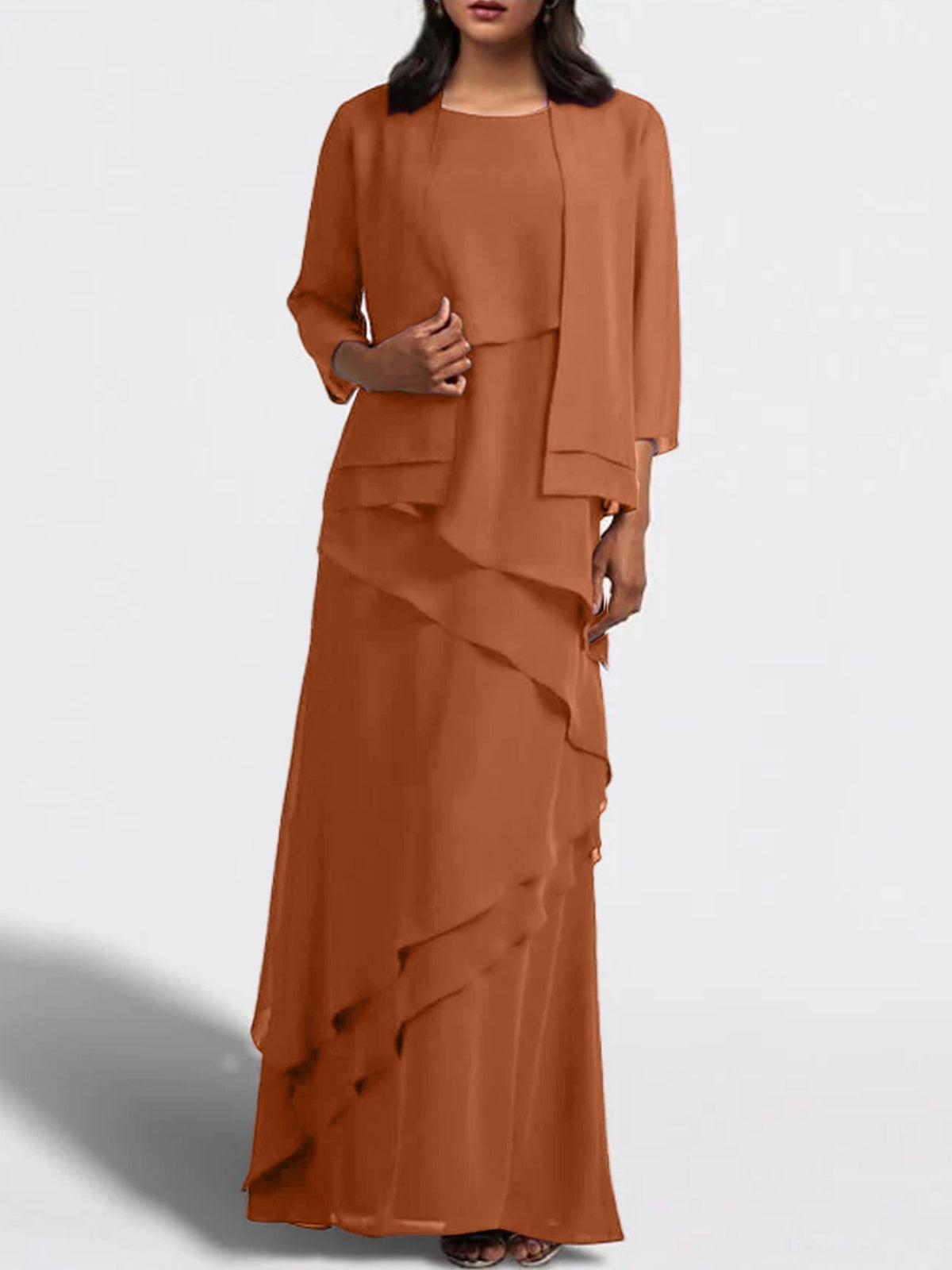 Long Mother of the Bride Sheath Dress with Matching Jacket