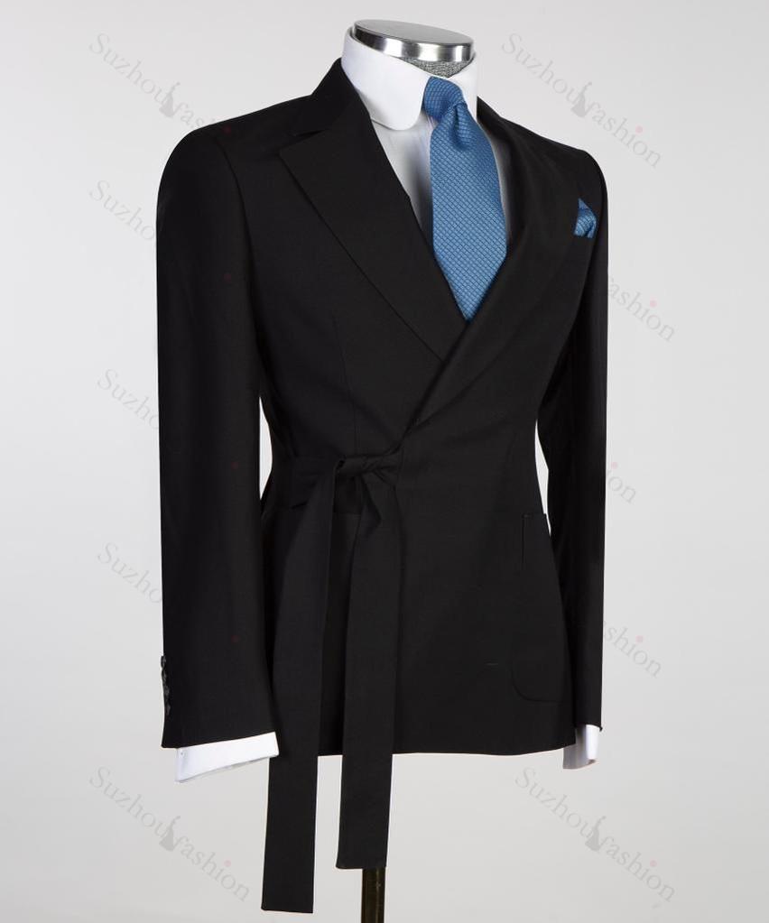 Formal Black Notched Lapel 2 Piece Prom Suit