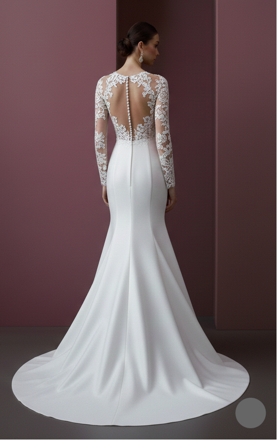 Fringe Wedding Dress Retro Classic Long Modest Style Bridal