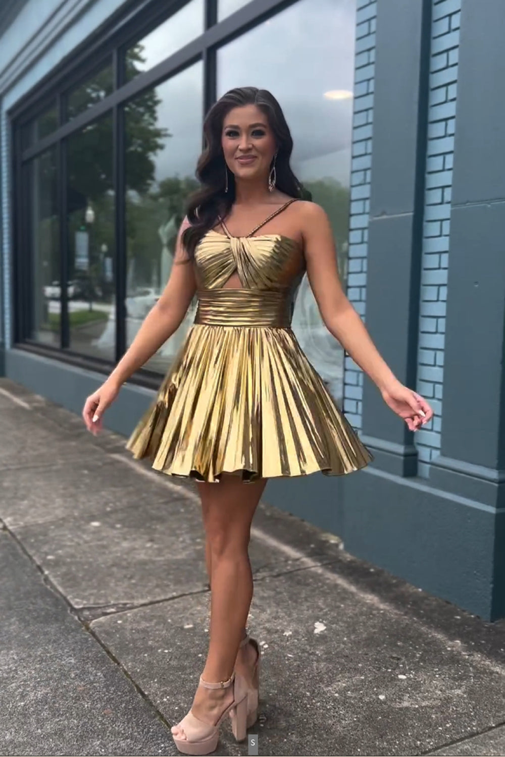 Fuchsia Homecoming Dresses A-Line Halter Pleated Short Cocktail Dresses